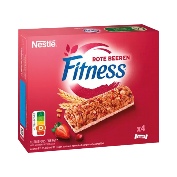 Nestlé Fitness Cerealien-Riegel Rote Beeren, 94g Produktbild, Vorderseite der Verpackung